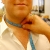 When measuring neck circumference, position the tape 1’’ below Adam’s apple