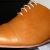 Light brown leather balmorals with wood soles
