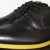 Black leather balmorals with yellow wood soles