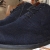 Navy canvas bucks with black rubber soles