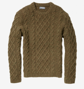 Bonobos Green Cable Knit Sweater